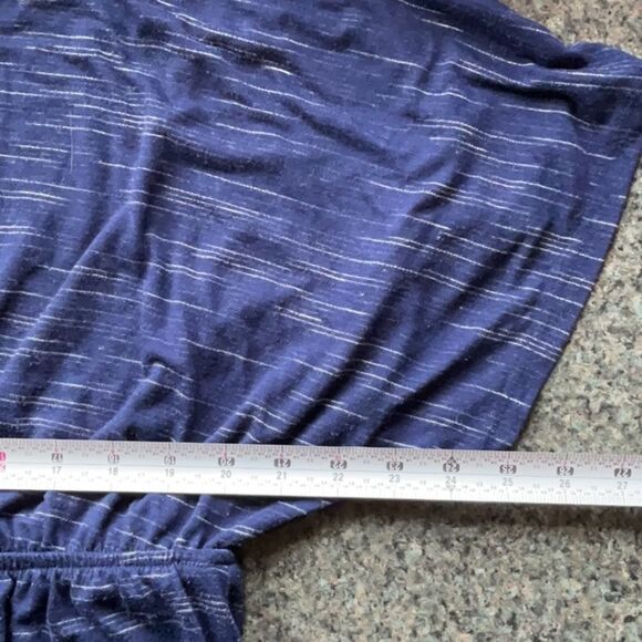 Faded Glory Blue Dolman Sleeve Blouse Relaxed Fit Women 1X 16 Polyester Crochet - Picture 7 of 8